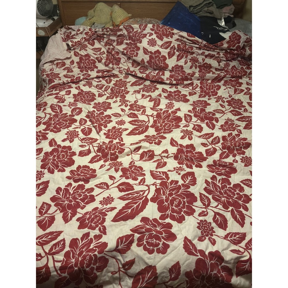 Cottage Tommy Hilfiger Floral Duvet Cover Set Full Queen Red Cream